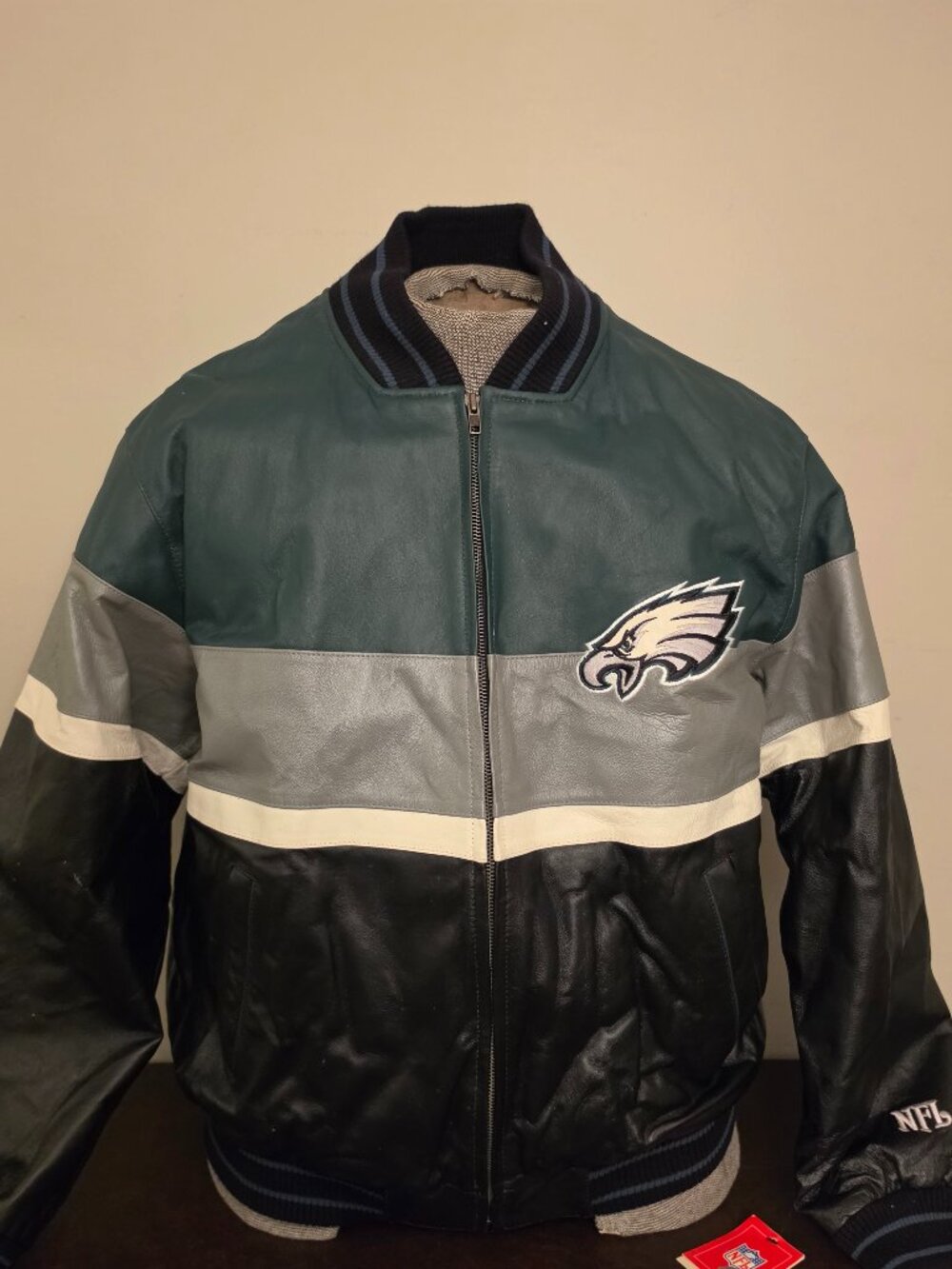 Rare/vintage G111 Sports Philadelphia Eagles leather bomber jacket (Medium)